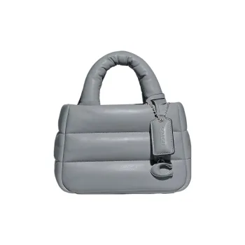 COACH Pillow Nappa Leather Special Bag Tote Bag Shopping Bag Shoulder Bag Crossbody Bag Handbag Mini Women's Gray Blue
