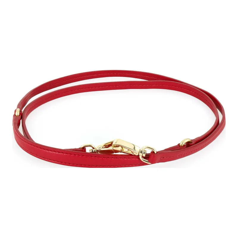MIU MIU Sheepskin Hobo Shoulder Bag Women's Red-4