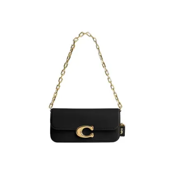 COACH IDOL Cow Leather Portable Crossbody Bag Shoulder Bag Women's Black