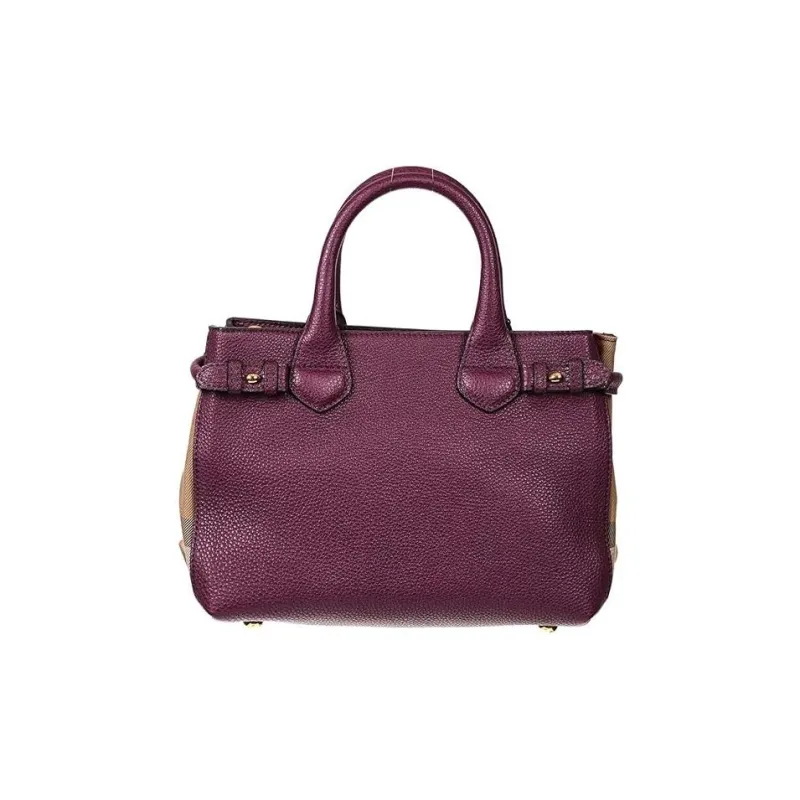 Burberry Calfskin Shoulder Bag Crossbody Bag Handbag Women's Purple-2