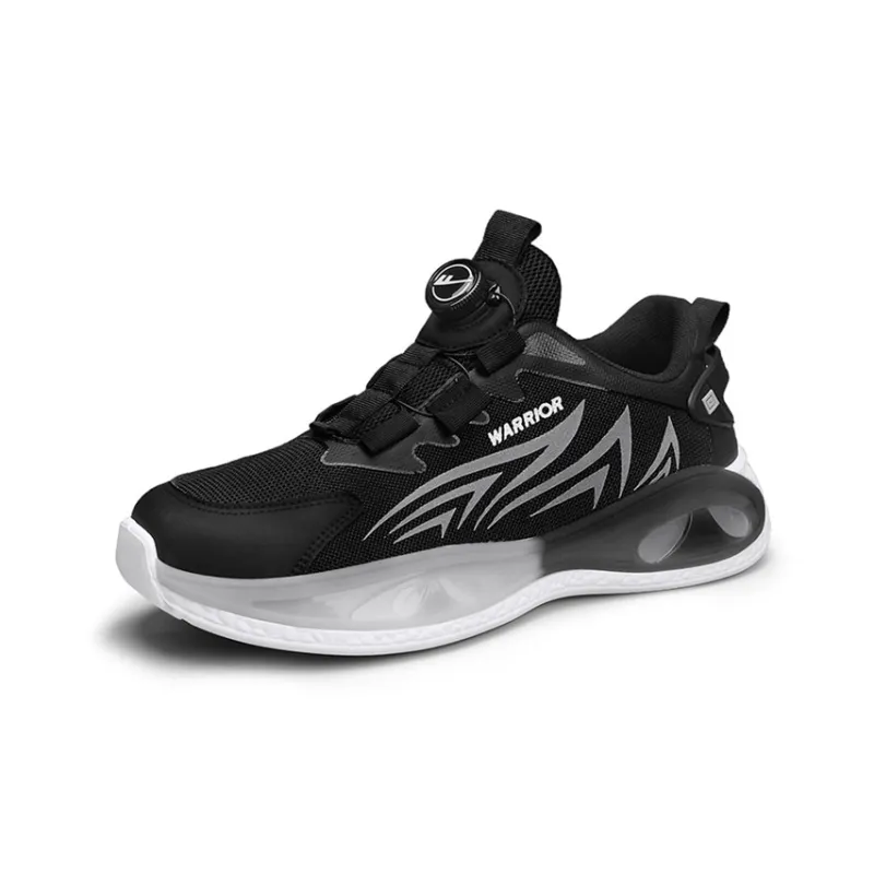Warrior Abrasion Resistant Low Top Chunky Sneakers Men's Black Gray-1