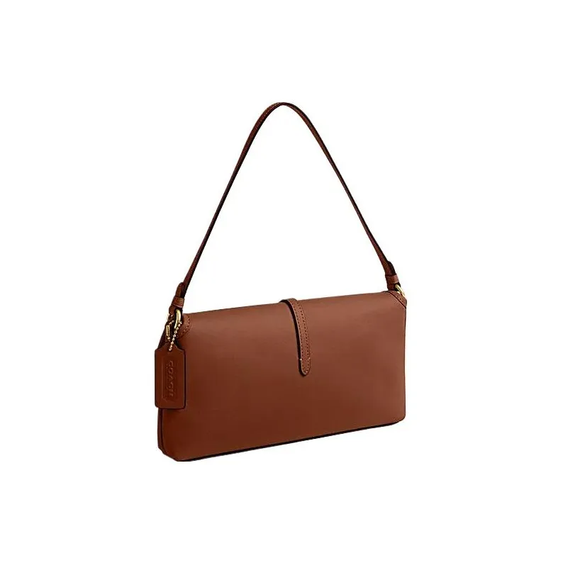 COACH Hamptons Cow Leather Handbag Medium Size Women's Brown-1