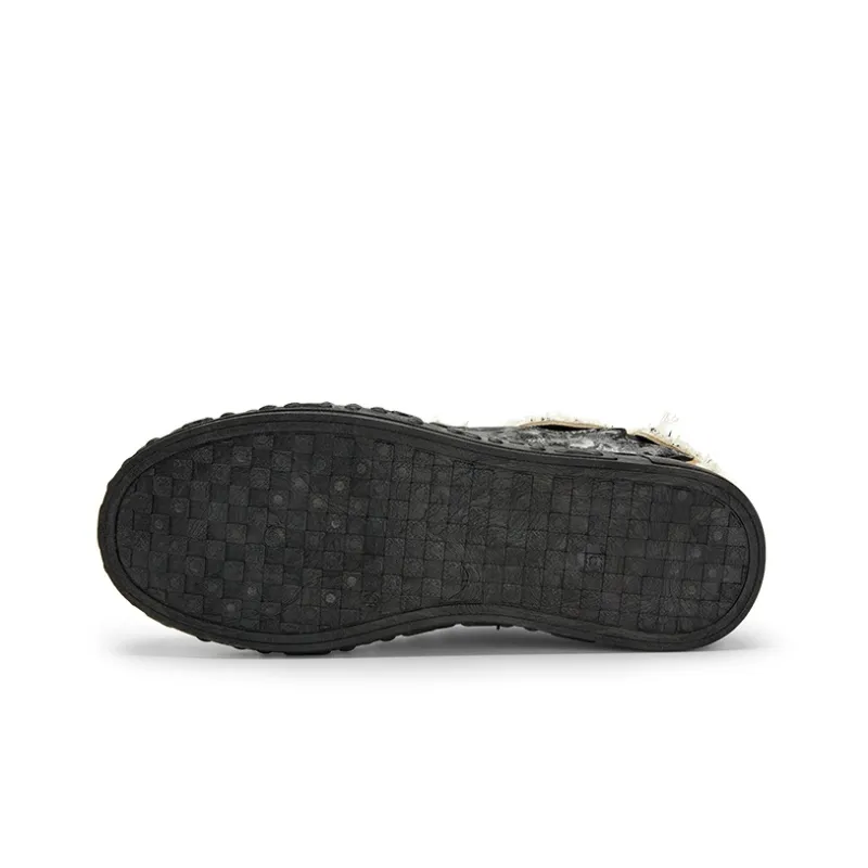 KARLIE KELLER Anti Slip Wear Resistant Low Top Skateboard Shoes Men's Black Brown-2