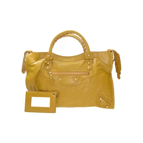 Balenciaga Sheepskin One Shoulder Handbags Women's Yellow