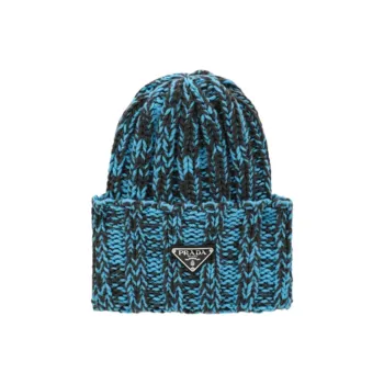 PRADA Wool Cashmere Beanies Women's Blue
