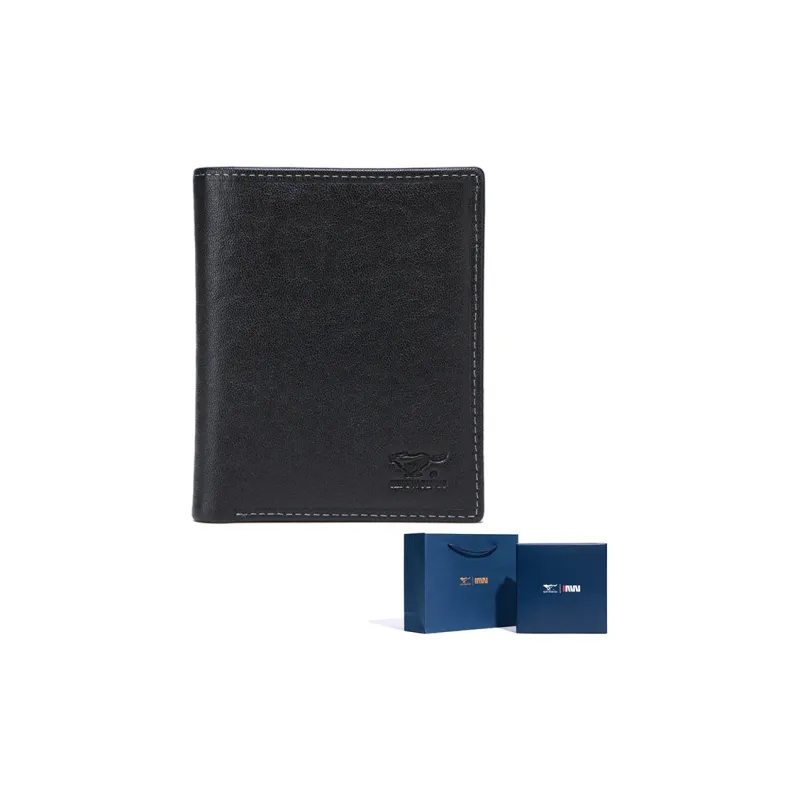 SEPTWOLVES Top Grain Cow Leather Wallet Regular Men's Black-7