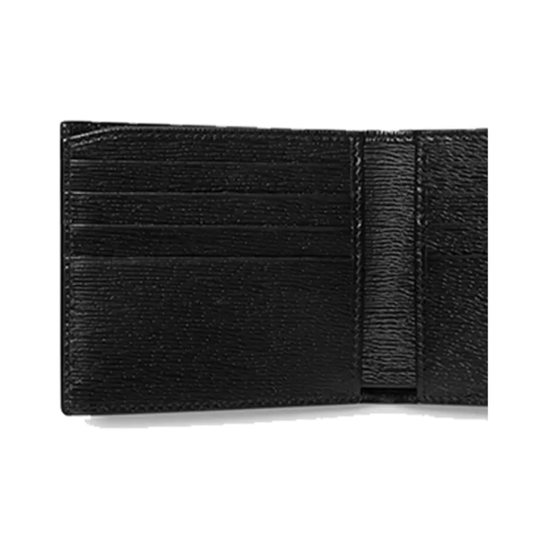 GUCCI Leather Wallet Money Clip Card Holder Men's Black-4