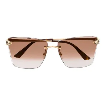 Cartier Logo-detail Square Frame Sunglasses
