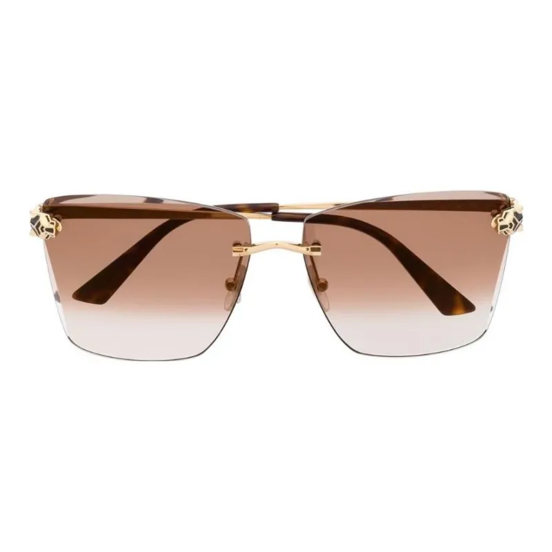 Cartier Logo-detail Square Frame Sunglasses-0