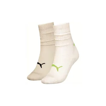 PUMA Women's Slouch Crew Socks 2 Pack Mid-Calf Socks Women's 2 Pack Beige