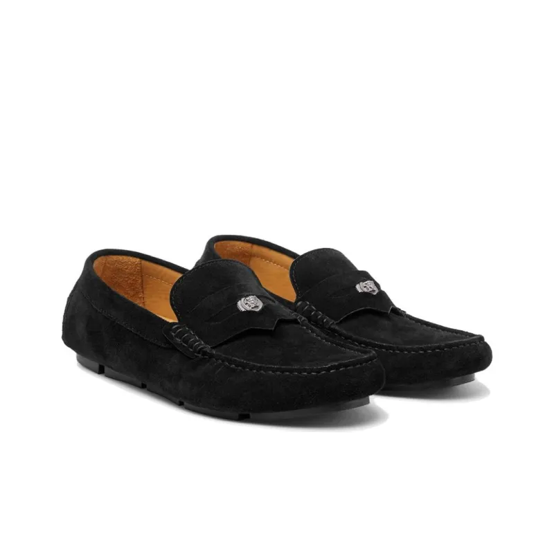 VERSACE Medusa Head Suede Loafers-2