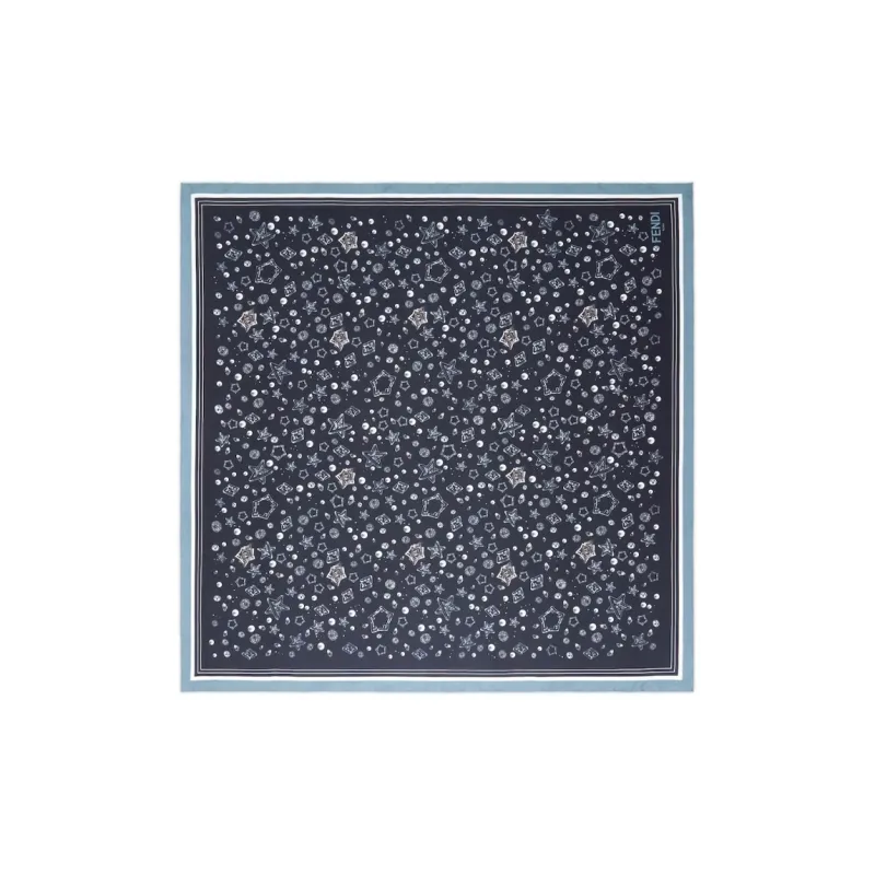 FENDI Silk Scarves Women's Blue-0