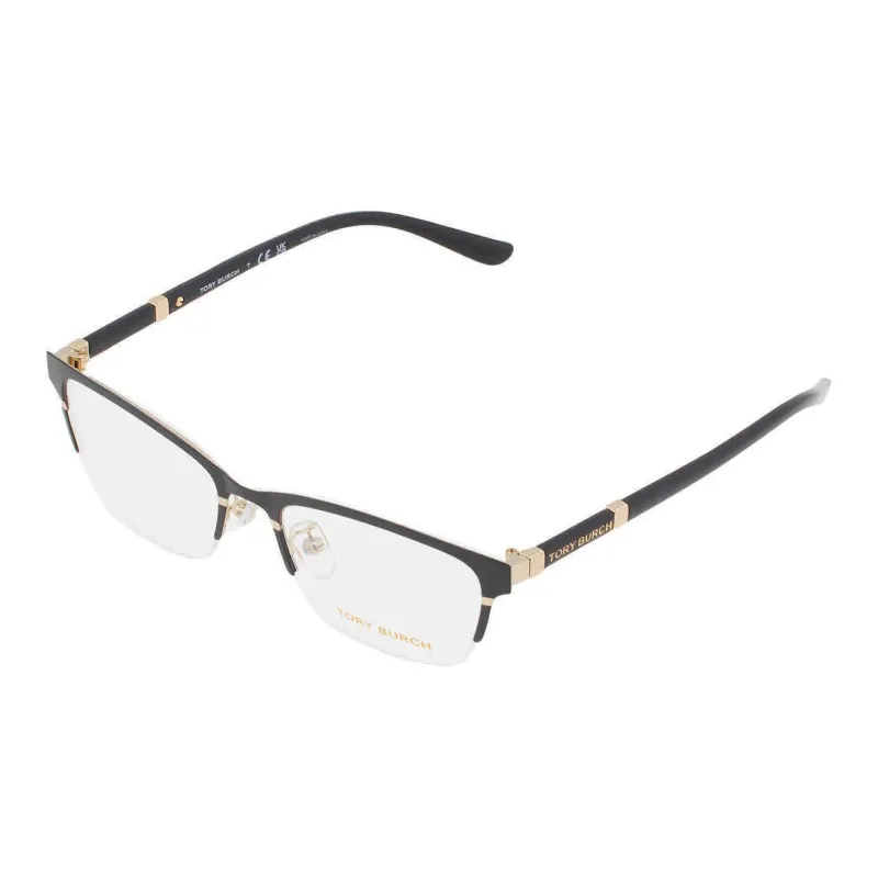 TORY BURCH Metal Irregular Shape Eyeglass Frames Women's Black-2