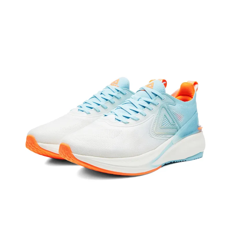 PEAK State Pole 6.0 Abrasion Resistant Breathable Low Top Training Running Shoes Men's All White Chrysanthemum Blue-2