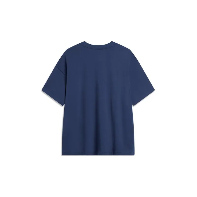 LiNing Sports Life Collection T Shirt Unisex Dark Ship Blue-1