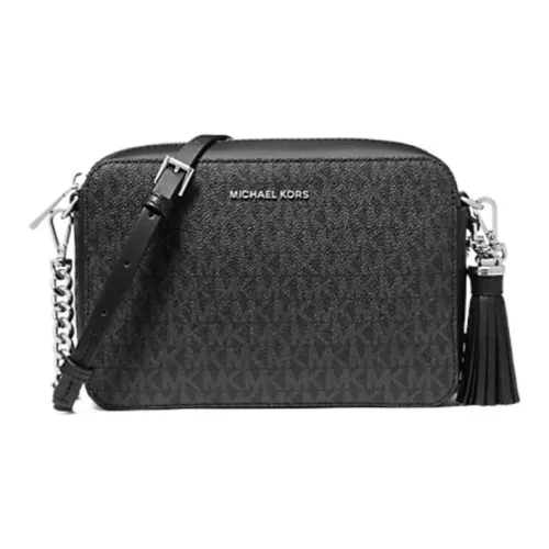 MICHAEL KORS Ginny Leather Shoulder Bag Crossbody Bag Medium Size Women's Black