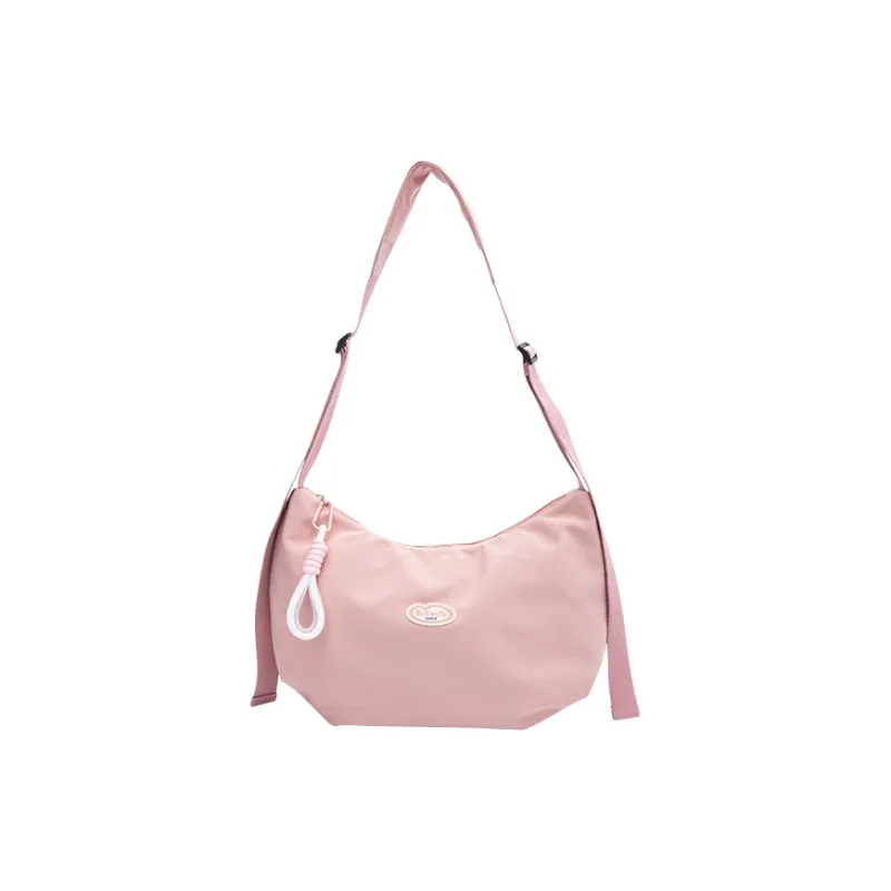 SEM/R Polyester Dumpling Bag Crossbody Bag Medium Size Unisex Milky White Fantasy Pink Black-3