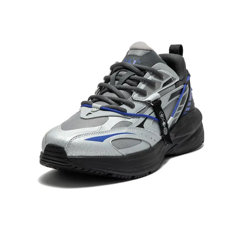 361° Night Shadows Abrasion Resistant Breathable Low Top Running Shoes Men's Silver Black-2