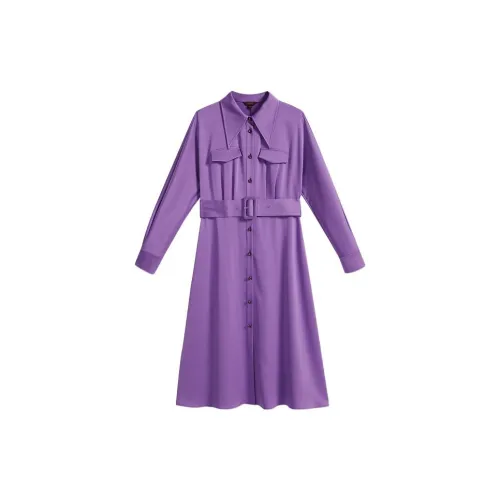 Yiner Long-Sleeved Dresses Women's Royal Purple