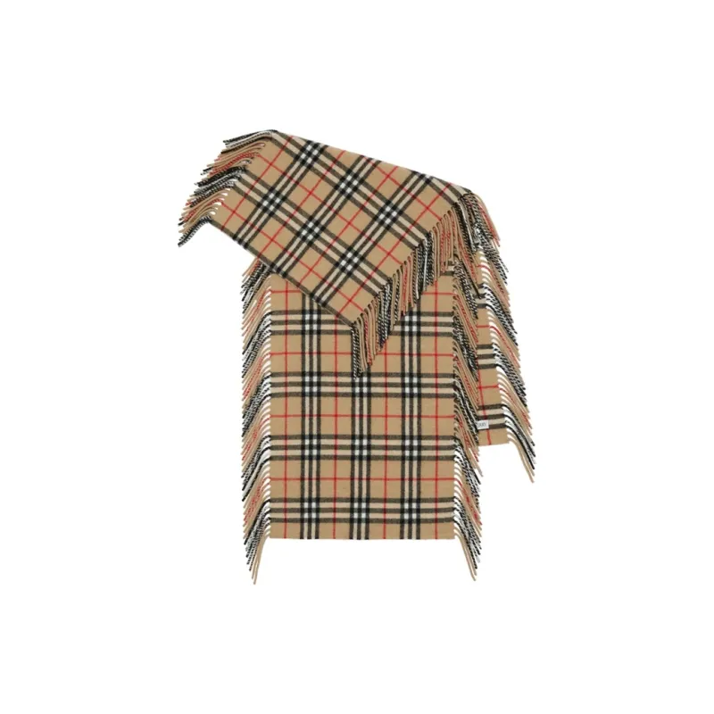 Burberry Checked Fringed Edge Scarf-0