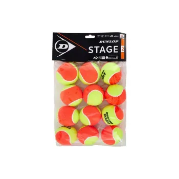 DUNLOP STAGE 2 Tennis Balls Wool, Polyester Training Ball Firm Ground, Grassland, Red Clay Orange Cyan