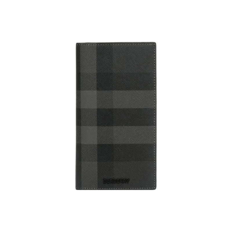 Burberry TPU Thermoplastic Polyurethane Fiber Blended Cotton Wallet Men's Gray & Black-0