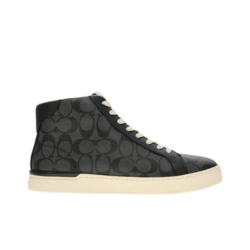 COACH Clip Stylish Skateboarding Shoes Men's Black-1