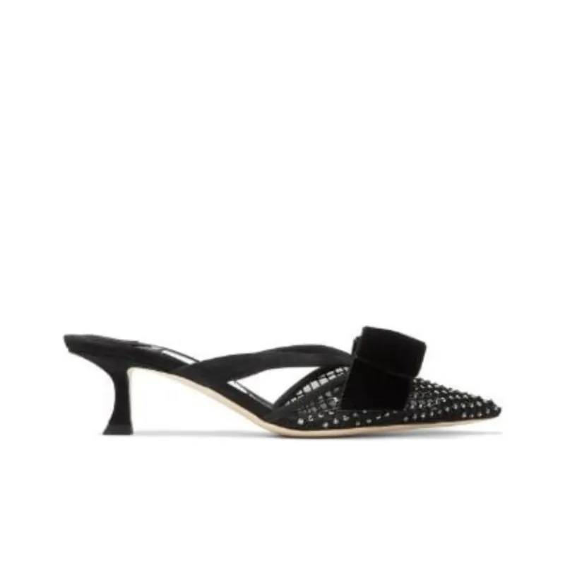 Jimmy Choo Flaca Closed Toe Slippers Women's Black-1