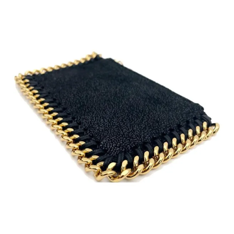 Stella McCartney Falabella Polyester Card Clip Wallets Women's Black-3
