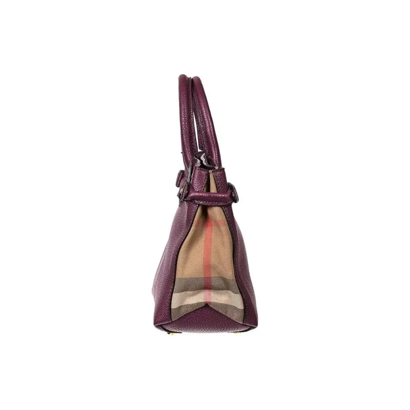 Burberry Calfskin Shoulder Bag Crossbody Bag Handbag Women's Purple-3