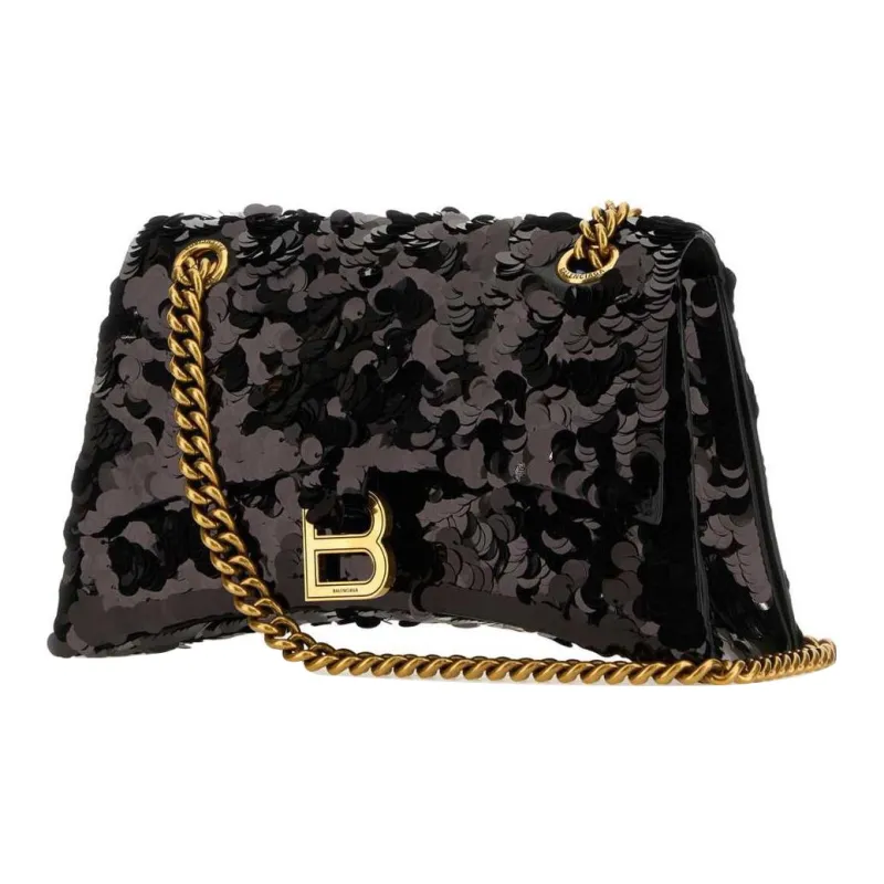 Balenciaga Crush Small Sequin Embellished Shoulder Bag-1