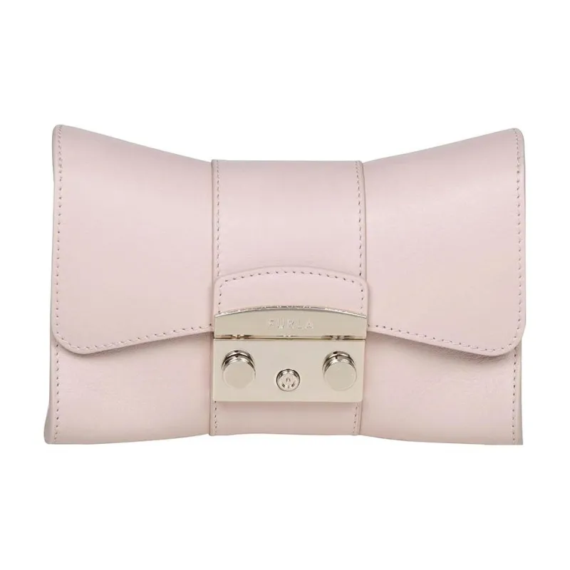 Furla Metropolis Collection Leather Shoulder Bag Crossbody Bag Mini Women's Light Pink-0