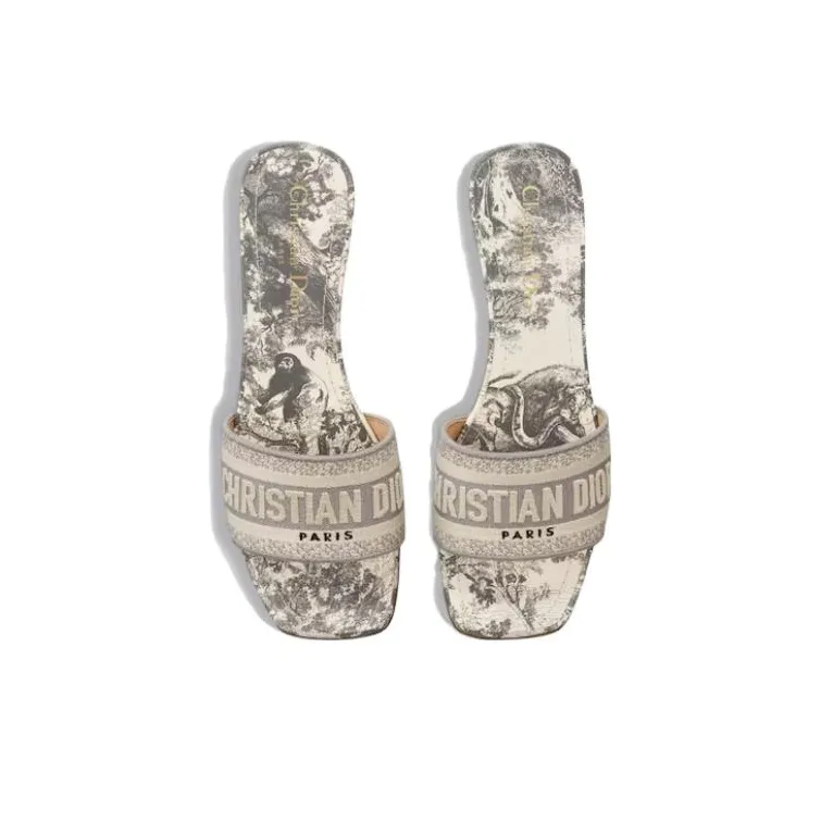 DIOR Dway Antibacterial Slide Slippers Women's Gray-4