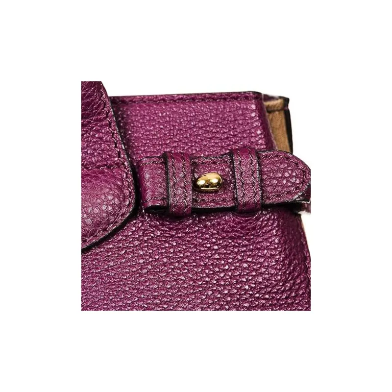 Burberry Calfskin Shoulder Bag Crossbody Bag Handbag Women's Purple-4