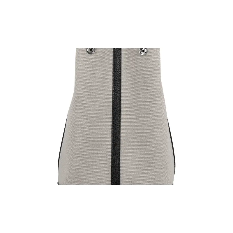 HERMES Garden Party Canvas With Negonda Calfskin Garden Bag Canvas Bag Handbag Women's Gray Black-7