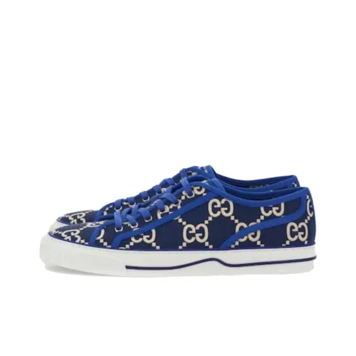 GUCCI Tennis 1977 Skateboard Shoes Men Low-Top Blue