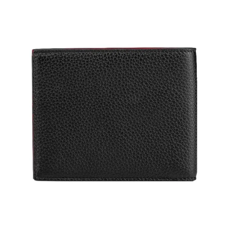 CL LUBOTING Calfskin Wallet Men's Black & Red-2