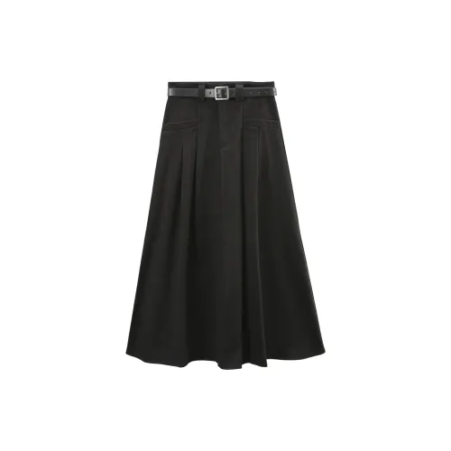 A paradise for awakening Casual Long Skirts Women's Black