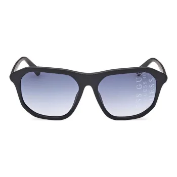 GUESS Injection Molded Polycarbonate Irregular Shape Sunglasses Men's Black