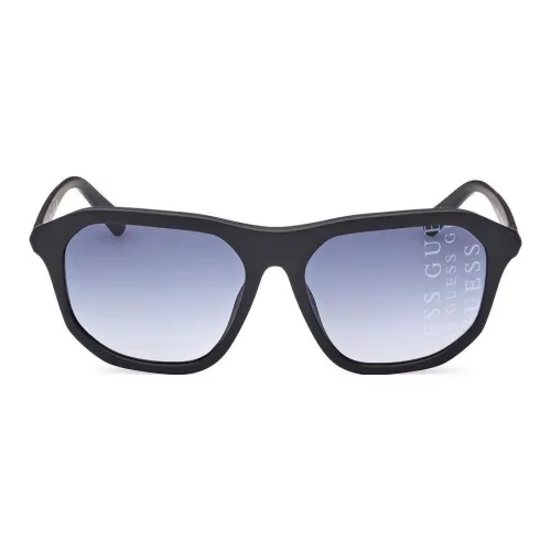 GUESS Injection Molded Polycarbonate Irregular Shape Sunglasses Men's Black