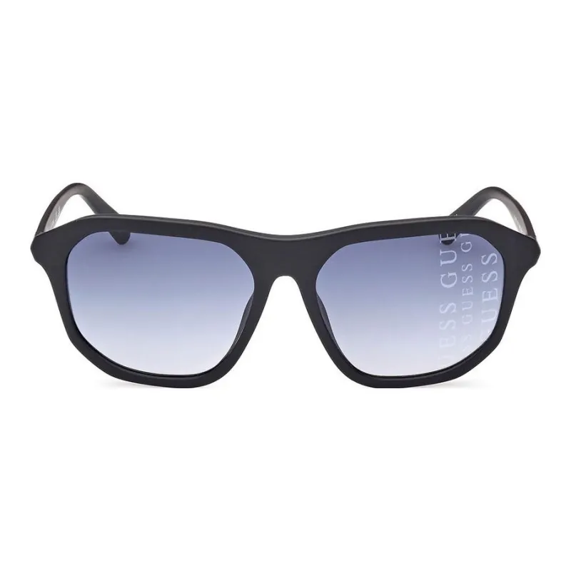 GUESS Injection Molded Polycarbonate Irregular Shape Sunglasses Men's Black-0