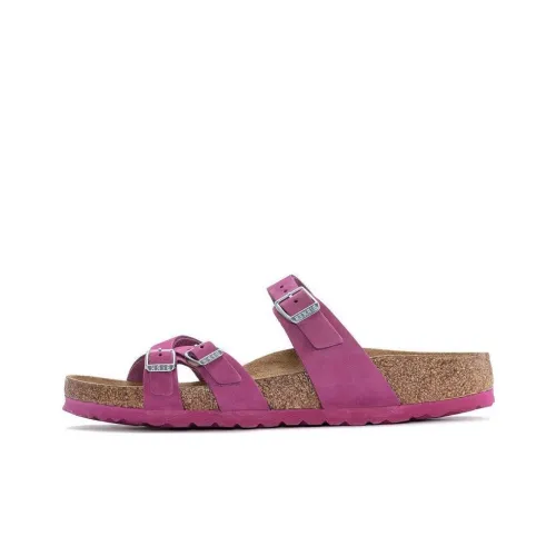 Birkenstock Slide Slippers Women's Dark Purple Red Narrow Fit