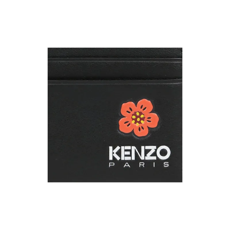 KENZO Calfskin Card Holder Card Holder Men's Black-3