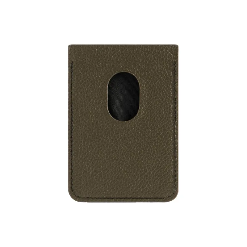 Balenciaga Grained Calfskin Card Holder Men's Dark Green & White-3
