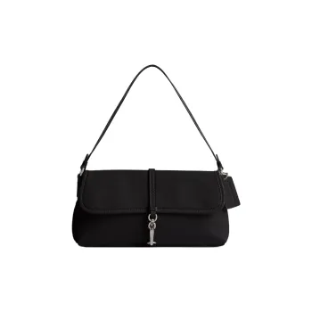 COACH Hamptons Leather Hampton Bag One Shoulder Handbags Medium Size Women's Black