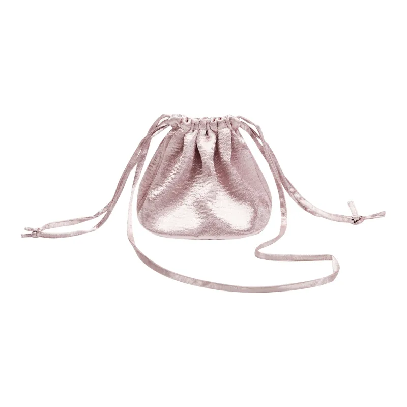 Tenera Recycled Polyester One Shoulder Backpack Makeup Bag Small Size Unisex Pink/Silver Gray-1