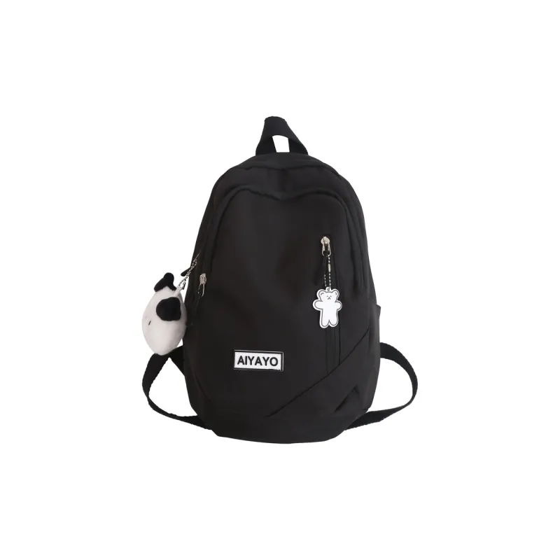 OUZIHUANG Nylon Fabric Backpack Regular Women's Black/White/Red/Purple/Pink-4