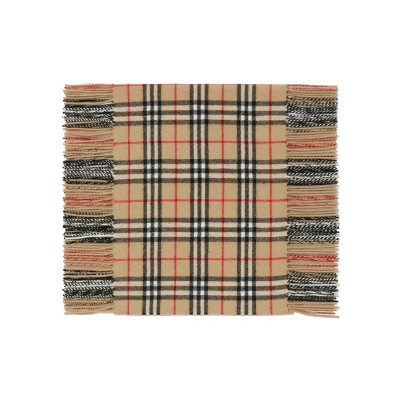 Burberry Checked Fringed Edge Scarf-1