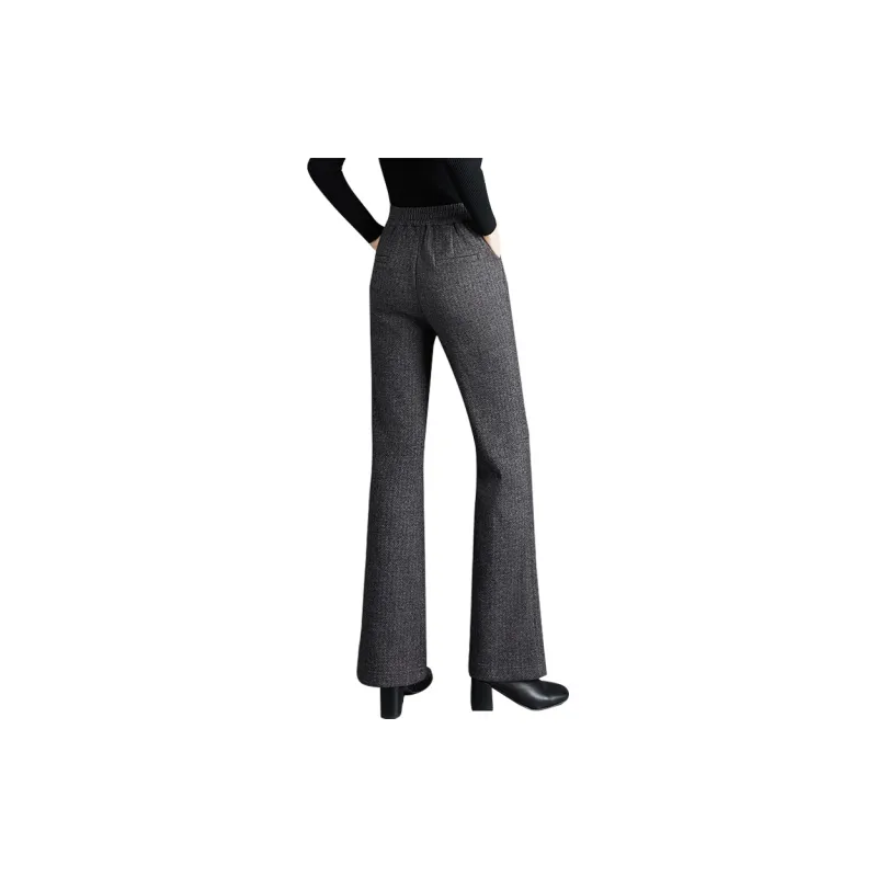 TOUCH Casual Pants Women's Black Gray Herringbone-1