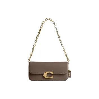 COACH IDOL Cow Leather Baguette Bag Handbags Shoulder Bags Women's Dark Lime Gray